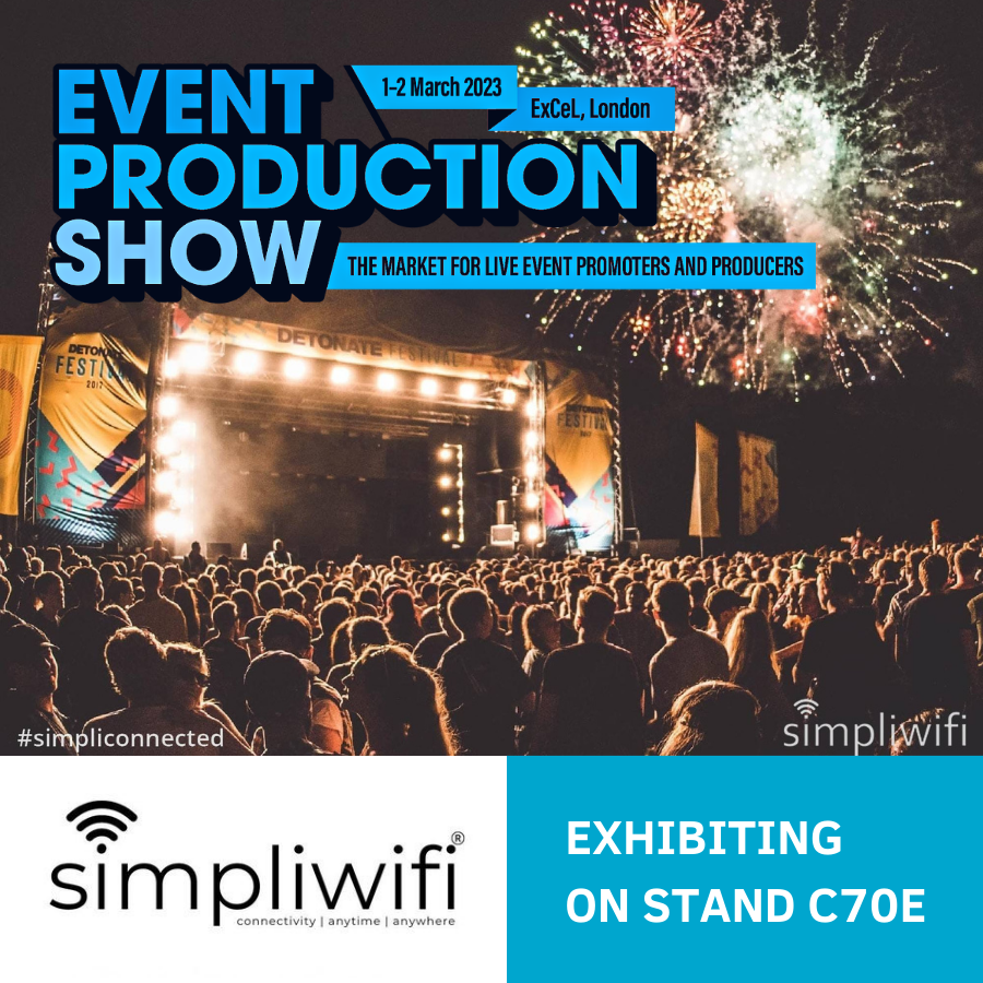 EventProdShow's tweet photo. ๐ซ #EPS23 exhibitor announcement๐ โจ
@simpliwifi, the UK's multi award winning outdoor event WiFi and IT provider
Book your visitor pass here ๐ซhttps://t.co/0vvi7THMDb
#outdoor #events #SimpliConnected
#WeAreEventWiFi #festivals #connectivity #liveStreaming https://t.co/bt231w5PNo