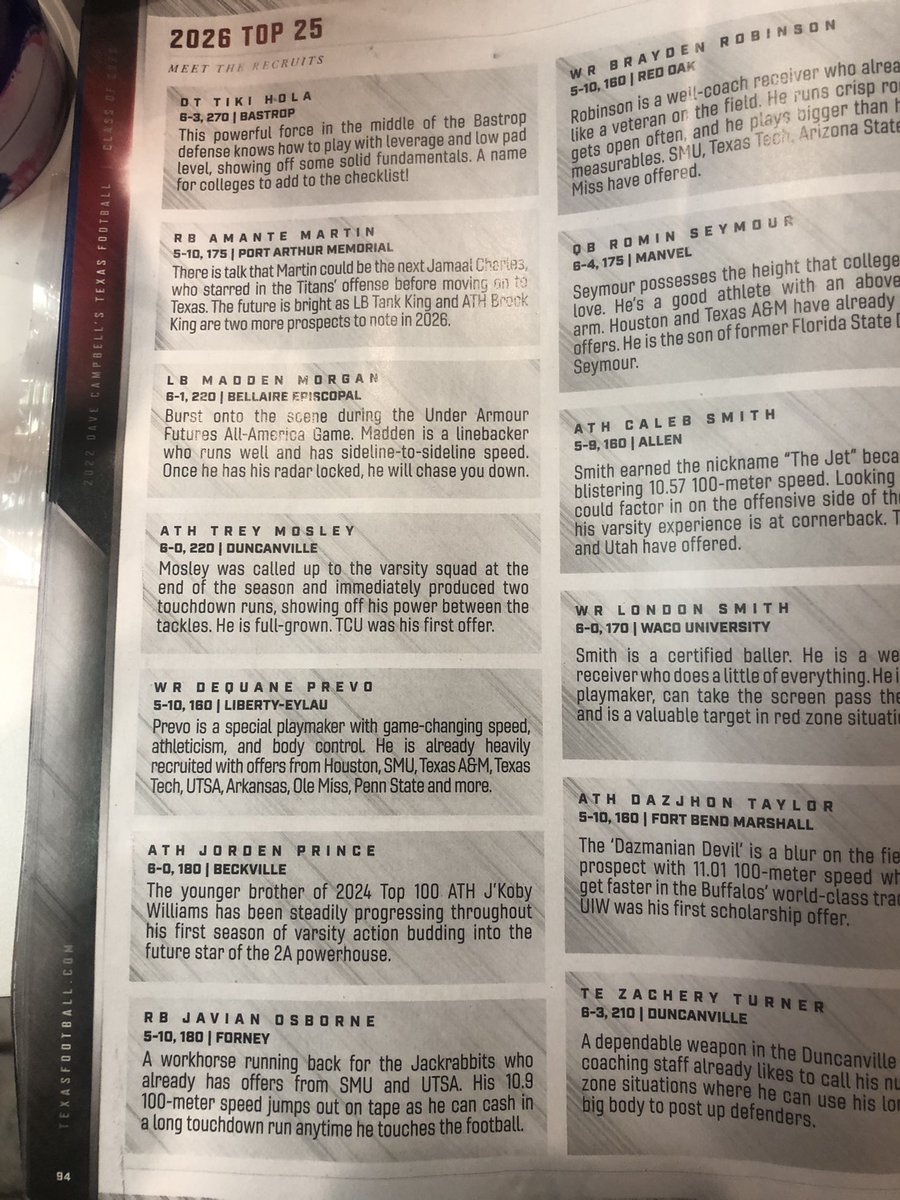 Jorden Prince (@jordenprince13) on Twitter photo Thank you for the recognition <a href="/dctf/">Dave Campbell's — TexasFootball.com</a> magazine C/O 2026 Top 25 in the state of Texas. <a href="/Beckville_Sport/">Beckville Athletics</a> <a href="/SR_scouting/">Scouting Report</a> Thank you for the recognition <a href="/dctf/">Dave Campbell's — TexasFootball.com</a> magazine C/O 2026 Top 25 in the state of Texas. <a href="/Beckville_Sport/">Beckville Athletics</a> <a href="/SR_scouting/">Scouting Report</a>
