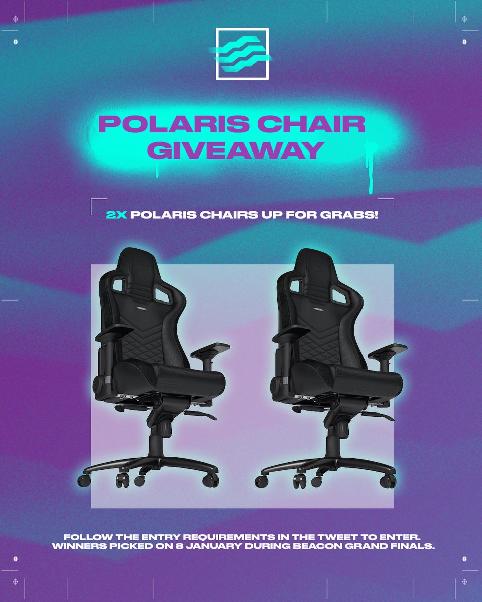 valleague_ne's tweet image. We have x2 Polaris gaming chairs to giveaway 🥳

To be in the chance of winning one:
🔁RT this tweet
💜Follow @valleague_ne 
🫂Tag a friend

The winners will be picked in 4 days during the Beacon Circuit Grand Finals! 🎁