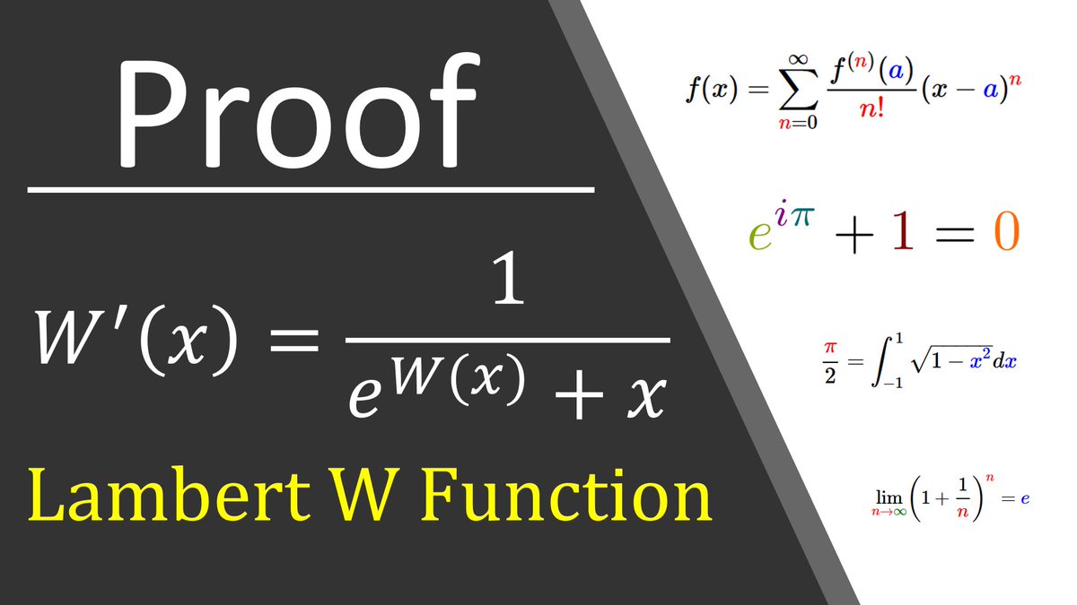 VolkanK14488023's tweet photo. Yeni video yayında.
İyi seyirler...😉

Proof of the derivative formula of Lambert W Function.

 #math #matematik #derivative #türev #lambertWfunction #lambertWfonksiyonu #proof #ispat 

https://t.co/ewrphjpyS0 https://t.co/FTqa59tygf