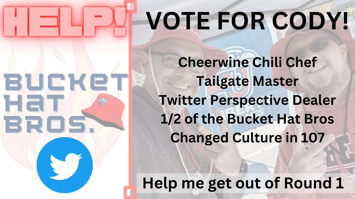 Fanelonmuskyes's tweet image. VOTE FOR CODY! My @DrinkCheerwine chili is good for #FlamesNation. I'm a uniter on this platform . I'm an encourager. I bring perspective. Even more... I #FanEm. #GoFlames I'd appreciate your vote.
@SteveSmithSr89 @TexasPete @buckromero307 @WilkersonMyia