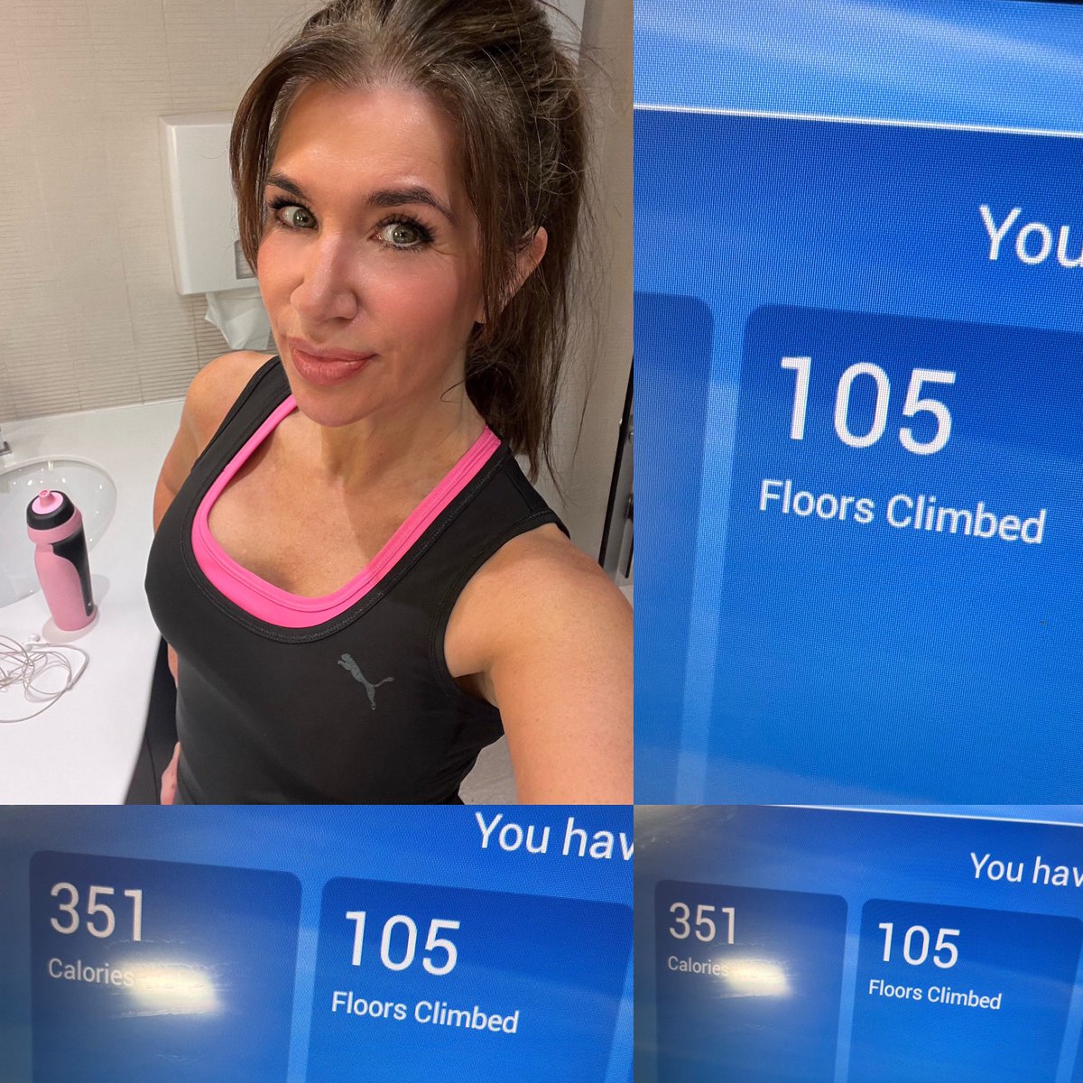 IonaMcKay's tweet photo. Back to the gym and onto the stair climber today. First time since breaking my leg. It seems that all the low impact HIIT at home has helped me maintain a little stamina. 105 floors = to the top of the Empire State building and a little extra😉. Happy with that!💥 #exerciseisgood https://t.co/M5JSoQMPSX