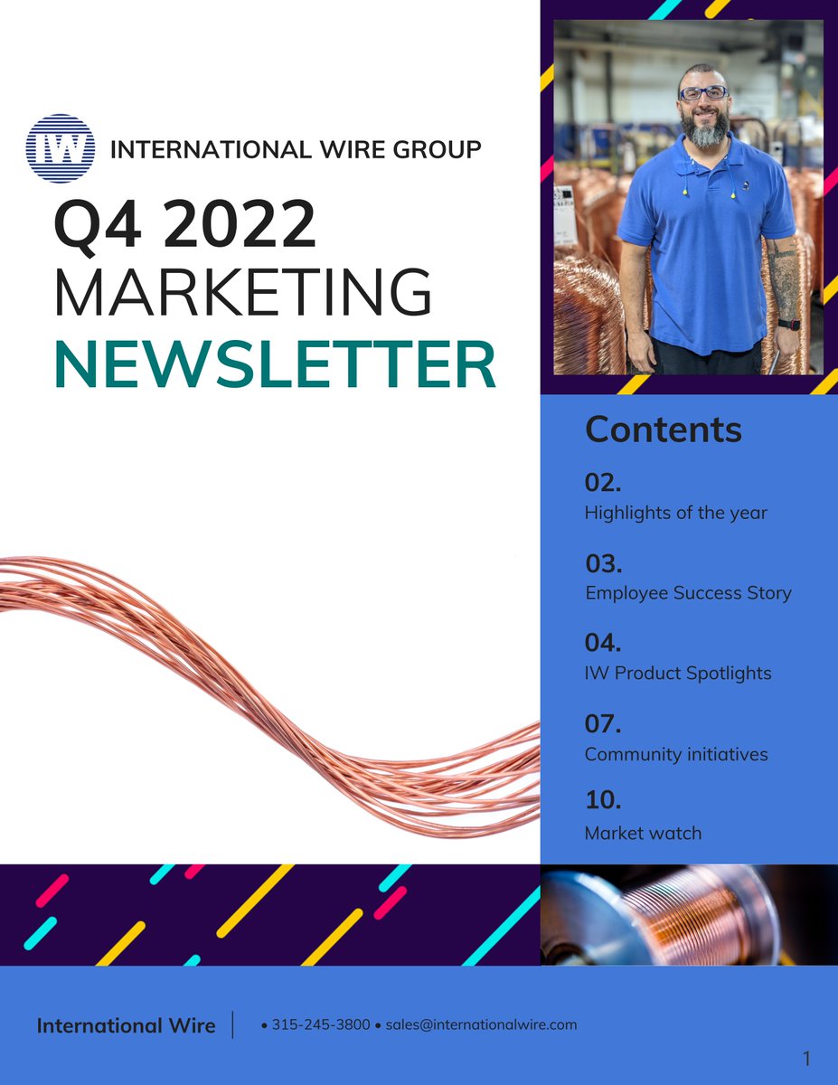 Happy New Year from IWG team! We hope you had a great holiday season and a wonderful celebration. We wish you all the best in 2023! Check out IWG Q4 2022 Marketing Newsletter.
internationalwire.com/wp-content/upl…
#wireandcable #copperwire #wiredforsuccess #copper #internationalwire