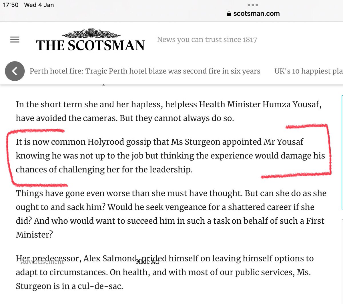 CathyHiya's tweet photo. @murdo_fraser @TheScotsman If this part is true and she is leaving him in post to save herself, and letting people die, then she should be up before a judge and jury https://t.co/ik4h0PTTi2