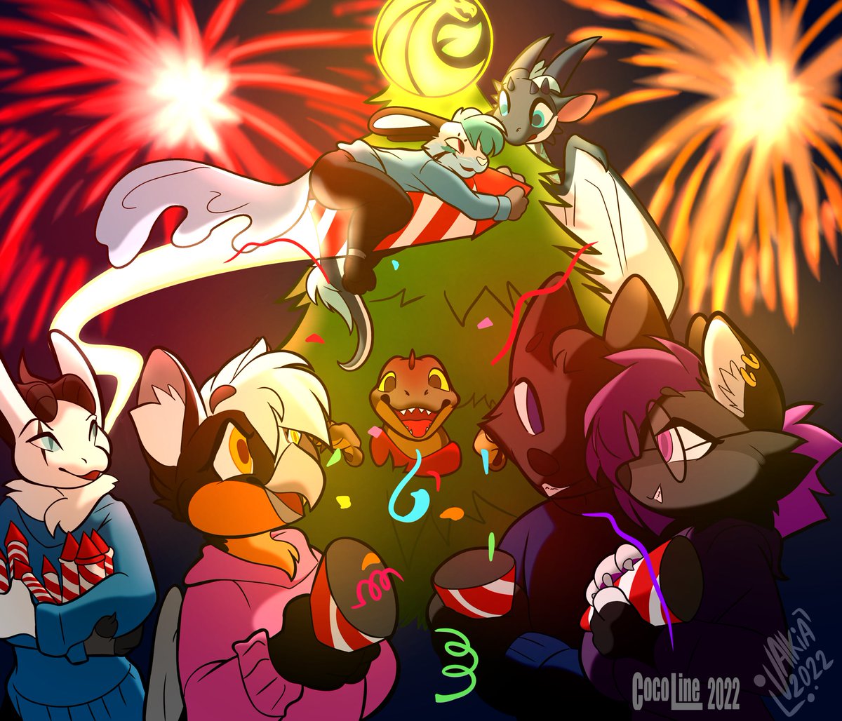 Valkia_art's tweet photo. Cute new year made in collaboration with @CocoLineArts for @Midrabest ❤️
#Midrabest #furry https://t.co/q9oGLZOGi1