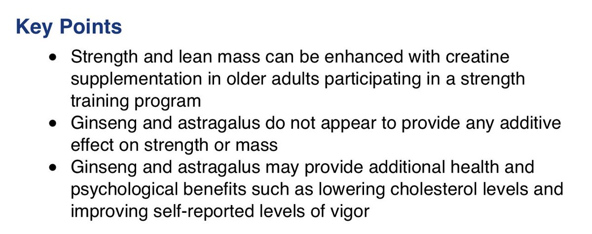 Grimhood's tweet photo. Effects of Creatine, Ginseng, and Astragalus Supplementation on Strength, Body Composition, Mood, and Blood Lipids During Strength-Training in Older Adults https://t.co/RXwsfKQnmm

Astragalus and ginseng improve the benefits of Creatine over just Creatine alone in humans. https://t.co/ZNQeNiacPw