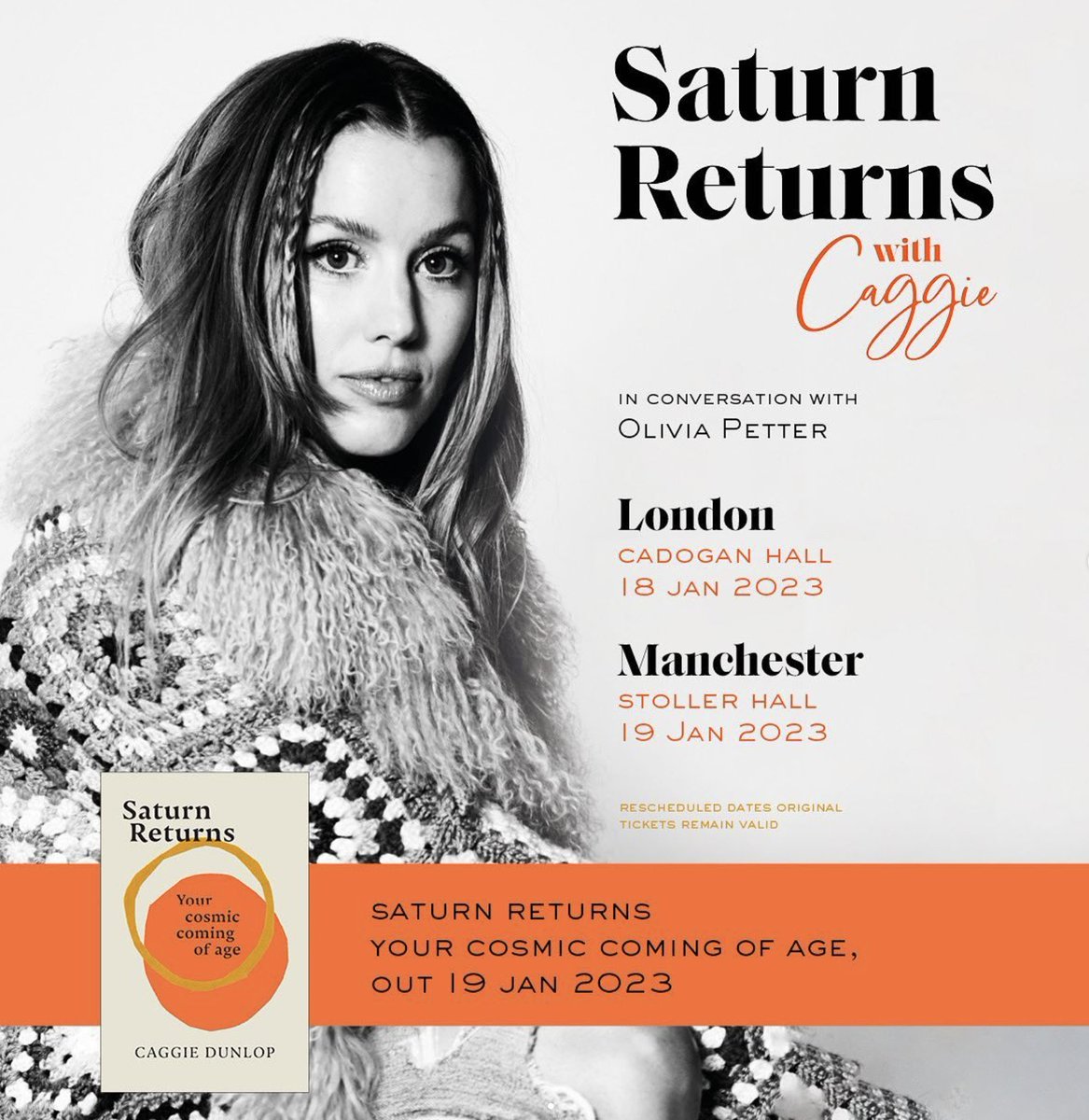 Welcome to your Saturn Return, your cosmic coming of age 🌙

Join <a href="/Caggie_Dunlop/">CAGGIE</a> live in conversation with <a href="/Oliviapetter1/">Olivia Petter</a> as they take a deep dive into Caggie's new book #SaturnReturns

📍 London fal.cn/3uRT7
📍 Manchester fal.cn/3uRT8