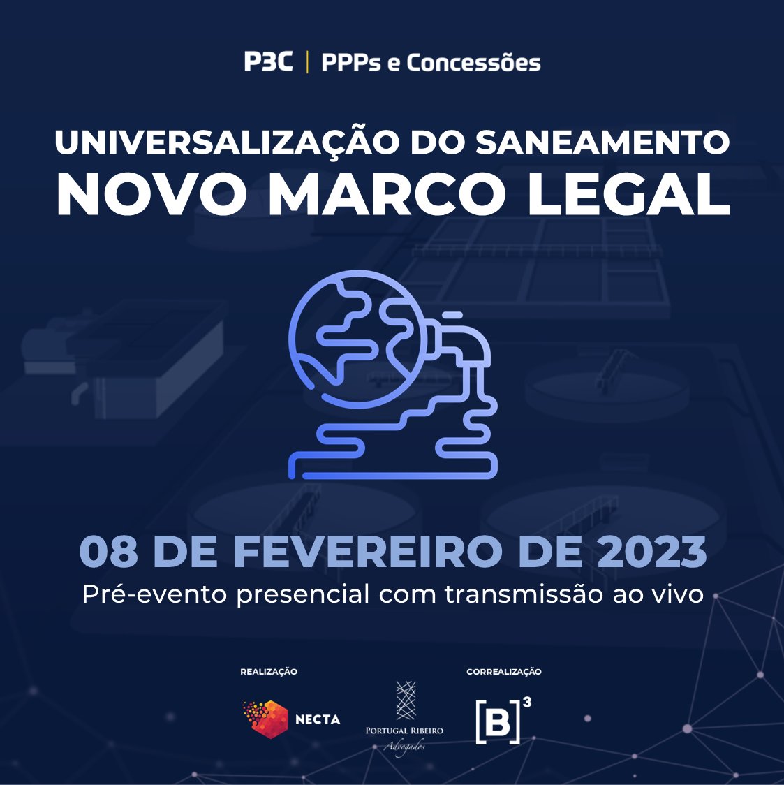 nectainova's tweet photo. 🚨A Plataforma P3C realizará um pré-evento em Brasília! 

O encontro debaterá sobre o novo marco legal do saneamento. Acesse aqui o Manifesto sobre o assunto: https://t.co/8zgRtipNzx

As inscrições são gratuitas e já estão abertas! Saiba mais: https://t.co/rrxKeKAU3W https://t.co/Q3GJyfaPil