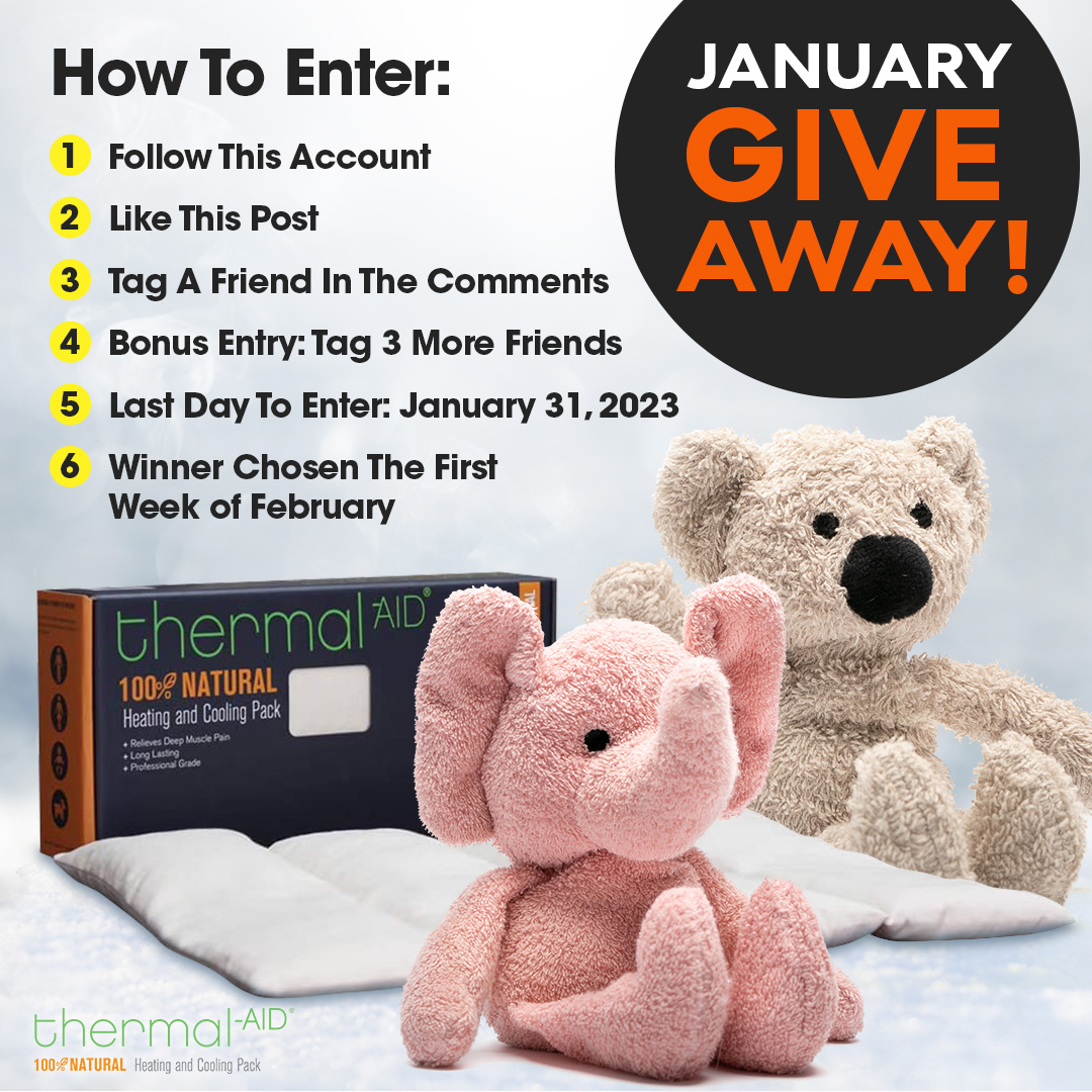 Thermal_Aid's tweet photo. Enter our January giveaway! We are giving away a large sectional heat pack and a mini of your choice to a lucky winner on both Instagram and Facebook! Follow the instructions for your chance to win! #stuffedanimal #painrelief #giveaway #heatingpack https://t.co/Ve9WnheTDs