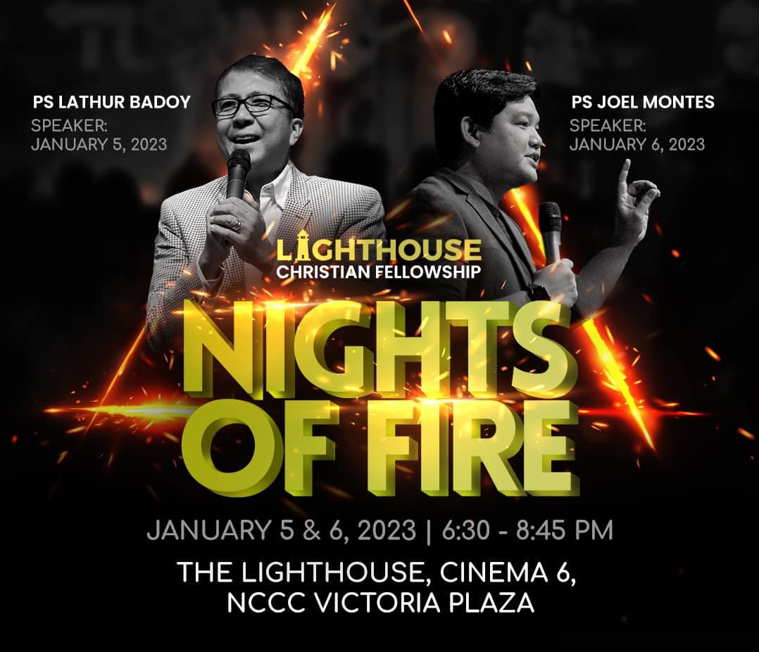 lighthousedavao's tweet photo. Seek to be filled with burning zeal for the purpose God has for you this 2023. Come expectant to the NIGHTS OF FIRE! Don't just join alone; encourage all your spiritual brothers and sisters to join as well. Be set on fire for Jesus this 2023! 🔥🙌
#NIghtsofFire
#TatakLighthouse https://t.co/4wjfx67Z4E