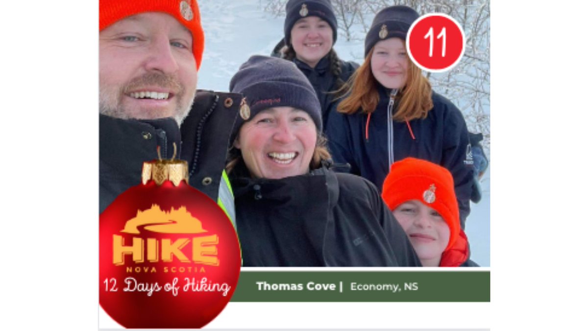 HikeNS's tweet photo. #12DaysOfHiking
Day 11 Thomas Cove, Economy, NS
Thomas Cove offers two beautiful trials to explore, the Headlands Trail and the Economy Trail. Both have views of sandstone cliffs & the incredible Bay of Fundy Tides. You might even see bald eagles, deer, foxes and small birds. https://t.co/1Fg4TFK6f0