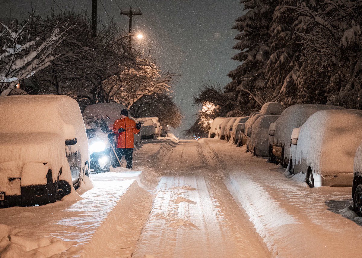 December 2022 - Vancouver, British Columbia, Canada: Cars covered with snow after record breaking snow storm. #snowfall #Vancouver #vancouversnow #cityofvancouver #snowmageddon #bcphoto #Travel #cbc #hellobc