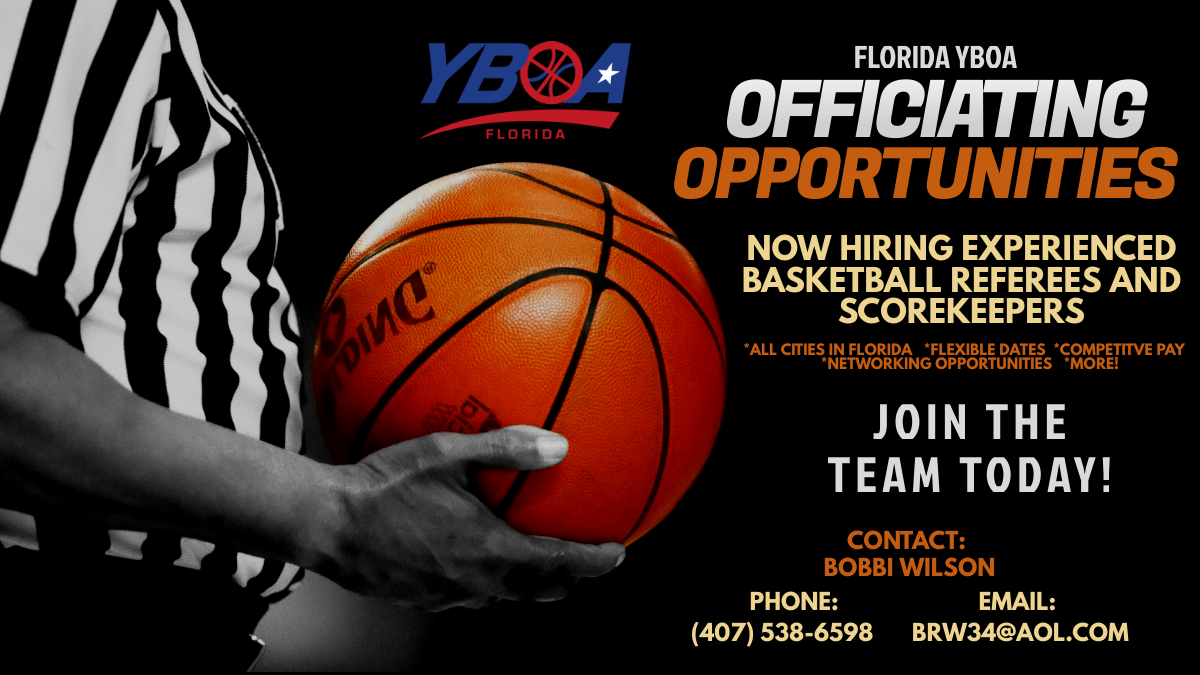 Now hiring experienced referees and scorekeepers!