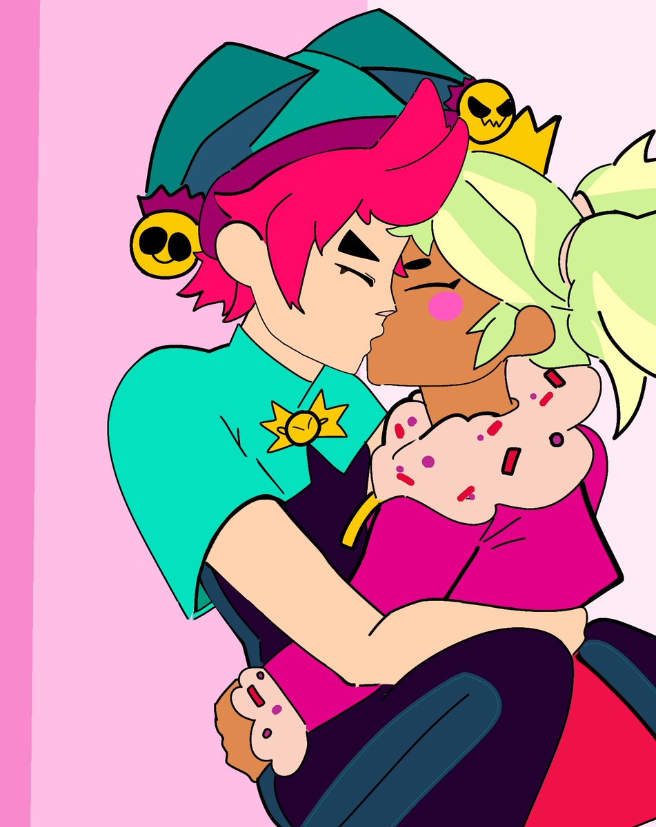 Quap4729's tweet photo. How Chester mains wanted to be kissed:

La imagen original es de @Primordius777 vayan a verlo, está chistoso 🤠

#brawlstarsfanart #BrawlStars https://t.co/BwQgWrguwM