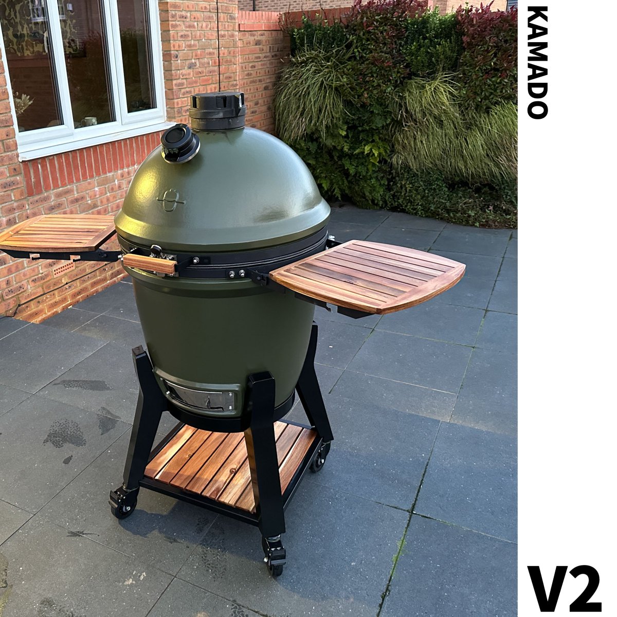 The New V2 Kamado leads by example. From a brand new stylish shape, to a magical new way to monitor your cooks and nail your core temps. A redesigned bottom air tunnel™ for best in class air control. Use outdoors all year round. #Kamado #Kamadogrill #ukbbq #outdoorcooking