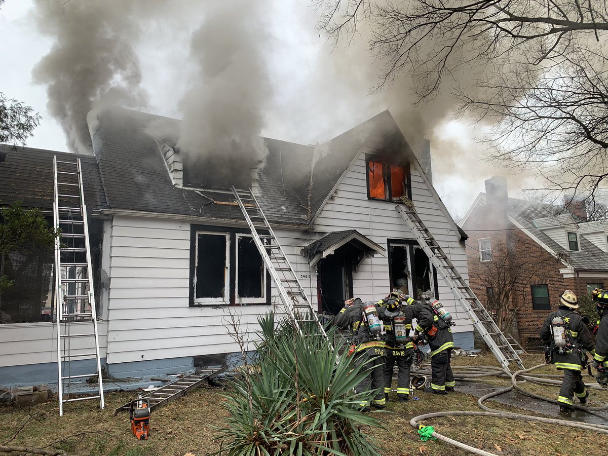 dcfireems's tweet photo. Update 2 Alarm fire 3400 block S. Dakota Ave NE. Due to deteriorating conditions, we  temporarily reverted to exterior attack, hitting fire from outside. We are now back inside. Urgent request for @PepcoConnect for live wires on fire truck. 1 injured firefighter. #DCsBravest. https://t.co/tsxz3ldfq5