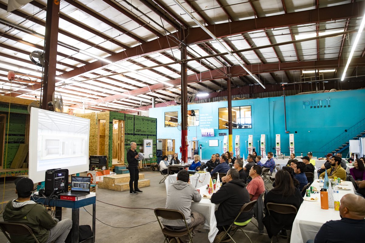 plantprefab's tweet photo. In December, we hosted a holiday gathering at our Rialto factory to spread some cheer and thank our employees for all their hard work in 2022! After such a great year, we can't wait to see what this team will achieve in 2023 as we work together to transform the housing industry! https://t.co/WHcwbuprDQ