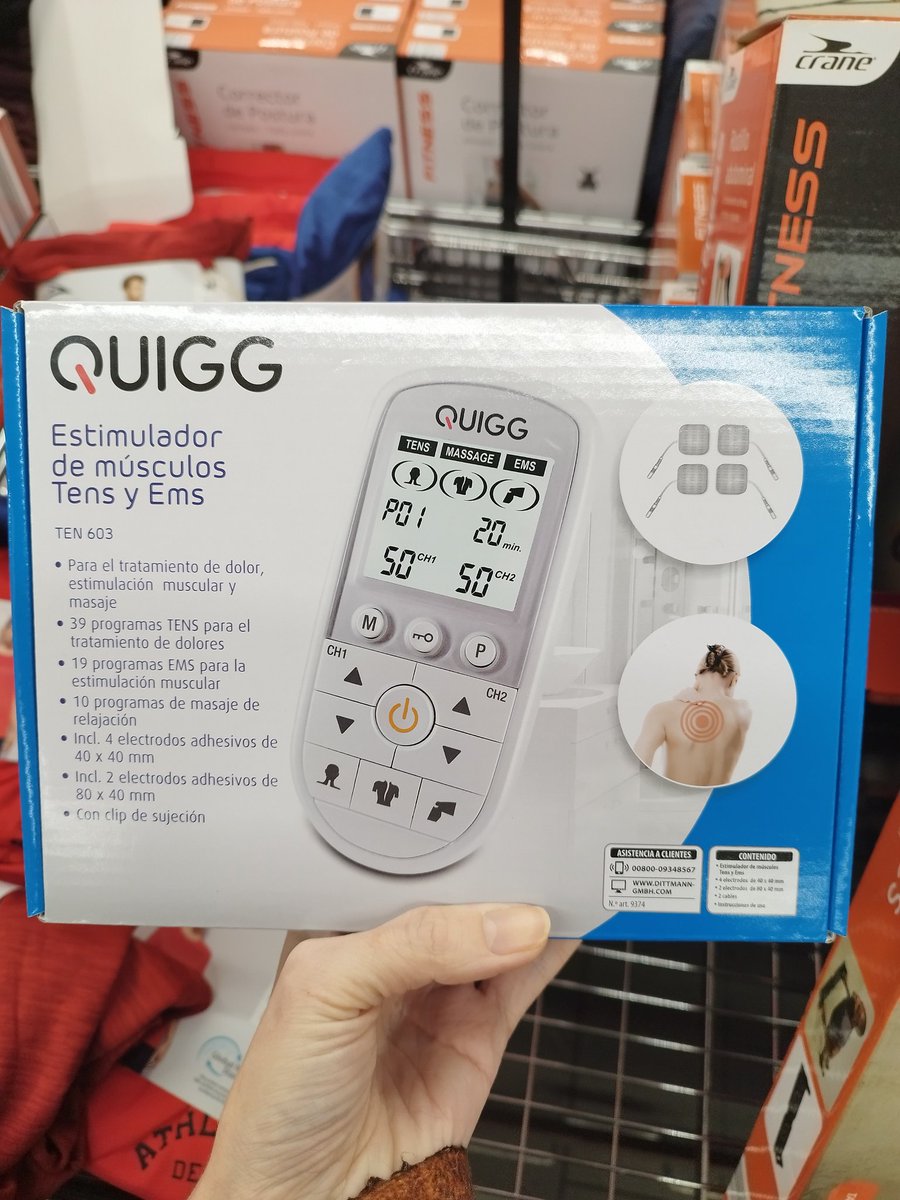 Medicilio's tweet photo. Como much@s me habéis escrito por este hilo diciéndome lo bien que os ha ido el tens y yo hoy vuelvo a ser persona porque ayer me di un programa descontracturante, os pongo que acabo de ver esta oferta en Aldi.

Buena pinta a nivel doméstico y los aparatos Quigg suelen ir bien. https://t.co/IrimgReaP3
