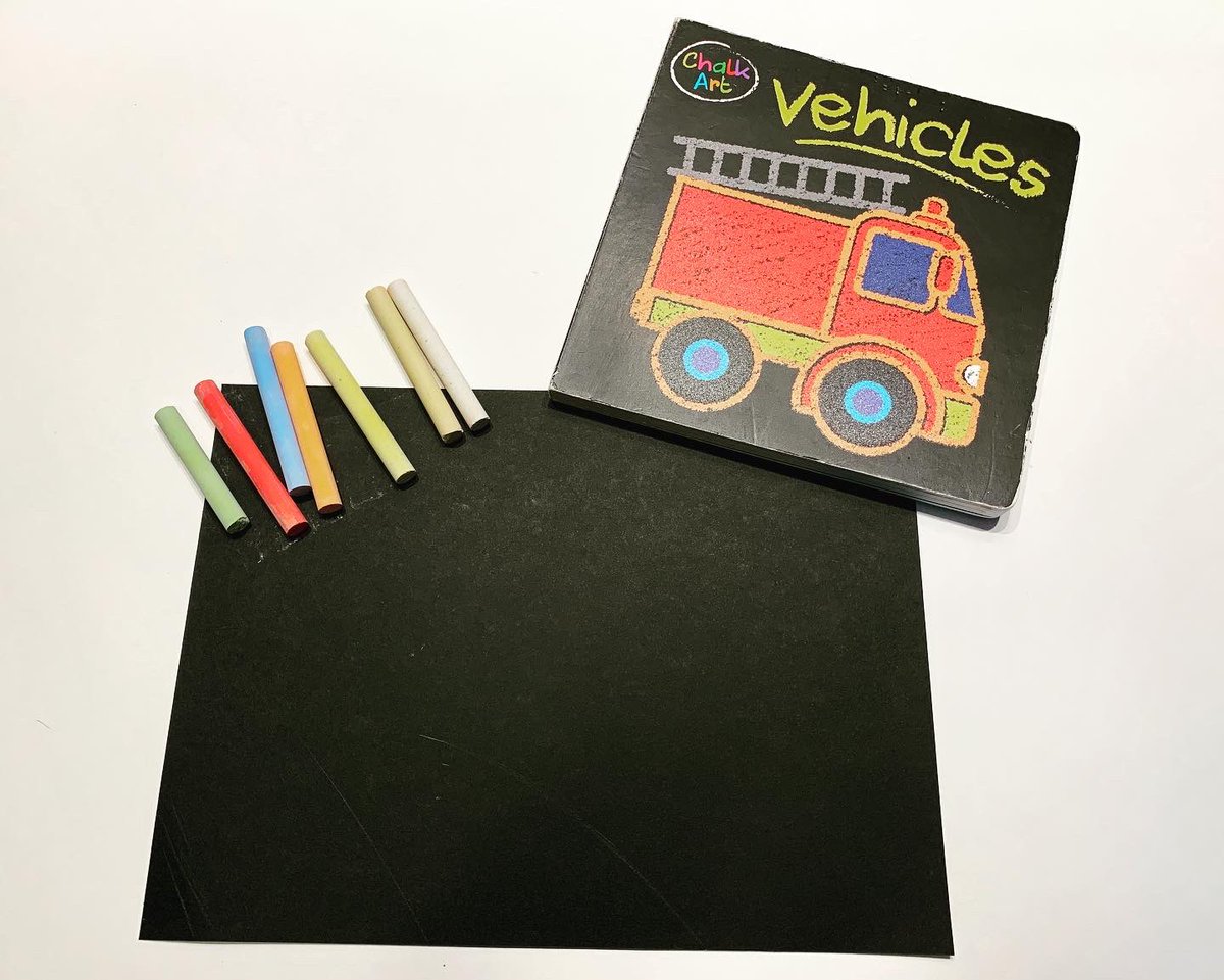 teresa_hadley's tweet photo. Just doing some planning for our return to class next week. This is one simple invitation we will put out. I found this adorable book full of chalk drawn vehicles to inspire drawing. 
#kindergarten #kinderart #chalkdrawing #invitationtocreate #kidartists #kinderteacher #iteachk https://t.co/na5mwSA4Am