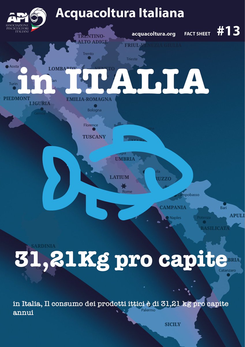 APIOfficial1's tweet photo. in Italia, Il consumo dei prodotti ittici è di 31,21 kg pro capite annui

#acquacolturasostenibile #acquacoltura #sanocomeunpesce #sanaalimentazione #pesceintavola #MadeinItaly #FarmedintheEU #FarmToFork #EccellenzaItaliana #vogliounpianetacosì #sostenibile #sostenibilità https://t.co/sOGdYefdWG