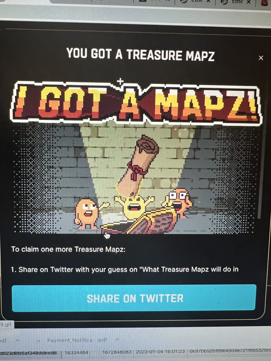 Dannim2407's tweet photo. Hooray. I got a mapz. Which I think will lead to a treasure chest filled with meme. And maybe a sneaky potatoz #3108b79a #treasuremapz https://t.co/2igICWwD8X