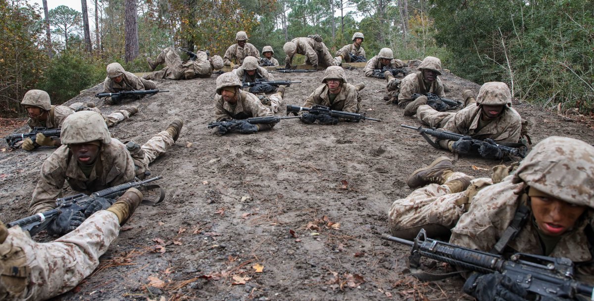 #Recruits with Alpha Company participate in the Crucible on <a href="/MCRDPI/">Marine Corps Recruit Depot Parris Island, S.C.</a>, Dec. 21.

The Crucible is a 54-hour culminating event that requires recruits to work as a team and overcome challenges to earn the title of United States Marine. 

#SemperFi #USMC #Marine