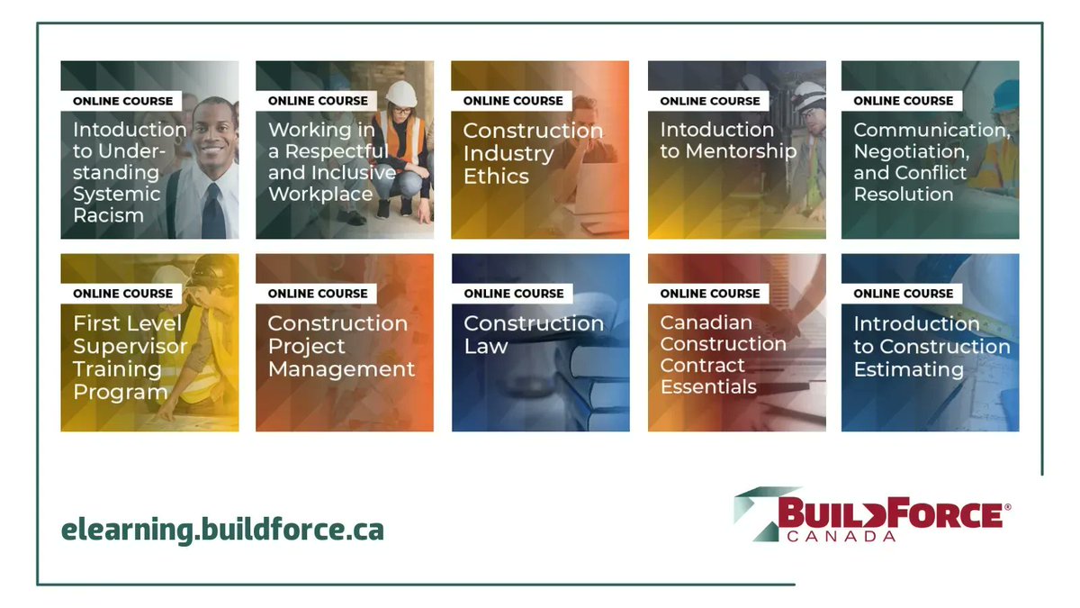 BuildForceCan's tweet photo. Time to upskill? The BuildForce E-learning Centre offers the following management courses.
Browse the courses: https://t.co/nULtMRf6AD
Find a course distributor: https://t.co/IzeRilRGGM
#BFelearning #constructioncourses https://t.co/i1MmSDA3Yp