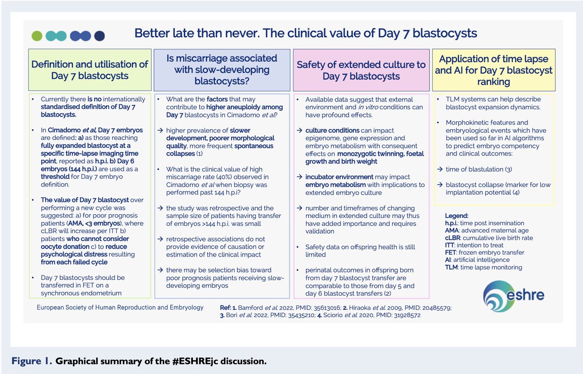 Latest #ESHREjc report is out: 'The clinical value of extended #embryo culture'🧫
🔗doi.org/10.1093/humrep…
Thanks to team 🤝@juanjo_fraire @GLiperis @SCobanMune @kashish__ @OmarRawi89  & experts 🧠@NMacklon @AidaPujolM @marcos_meseguer @antonio_capalbo