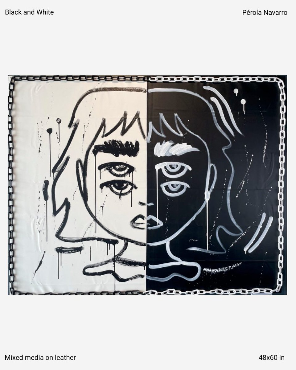 greatartspace's tweet photo. Current exhibition - KALEIDOSCOPE
Artist: Pérola Navarro 
Black and White | Mixed Media on Leather, 48" h x 60" W 
#leatherpainting #contemporarypaintings #contemporaryartists #modernartpainting #modernartwork #modernartwork #exhibitionopening #exibitions #organicart https://t.co/yVUBee6lb9