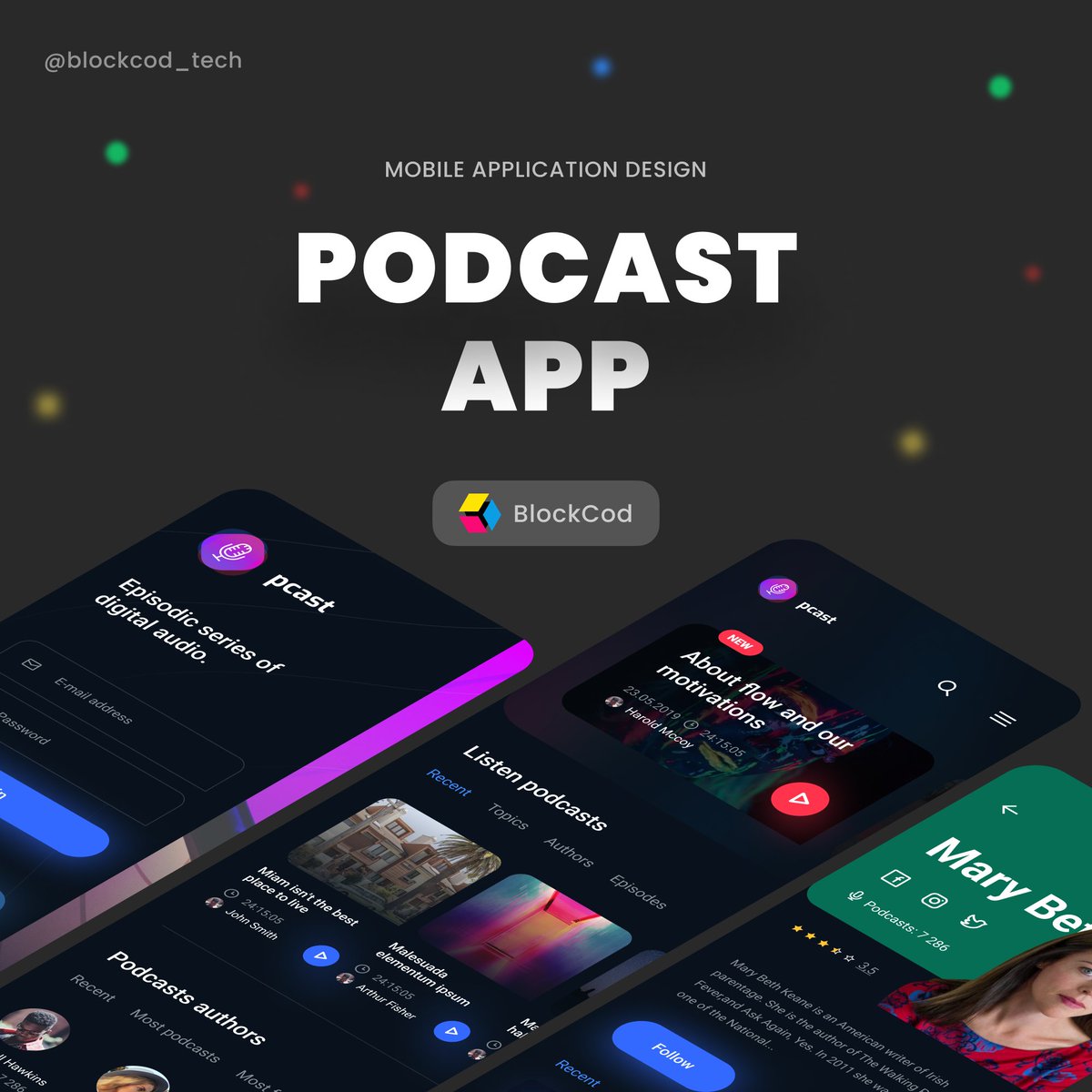 BlockCod_Tech's tweet photo. Design concept of Podcast App. What are your thoughts?
#blockcod #blockcodtechnologies #Software #softwarecompany #ITCompany #startup #design #uidesign #company https://t.co/quy4I3BjCa
