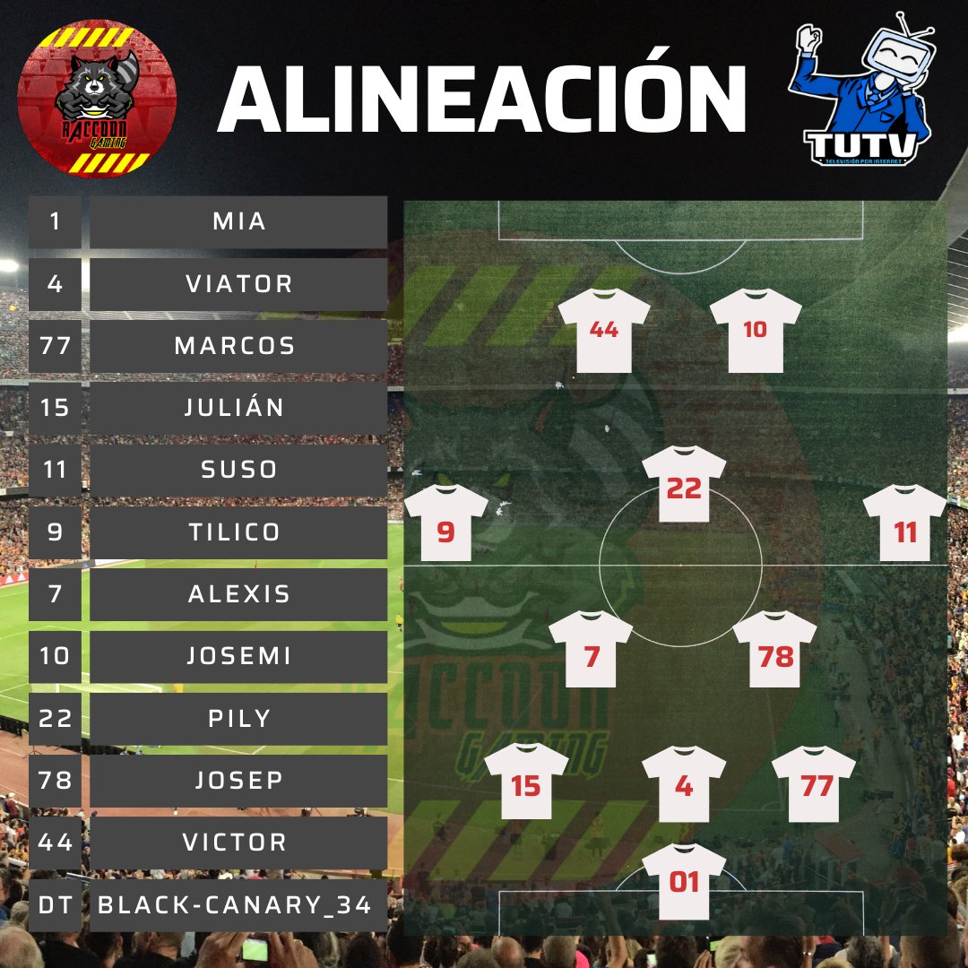 🗞| XI inicial patrocinado por <a href="/TutvShop/">📺TuTvPerfecta📺</a> para disputar la gran final del torneo navideño de @efaPSNspain 🦝🦝🦝