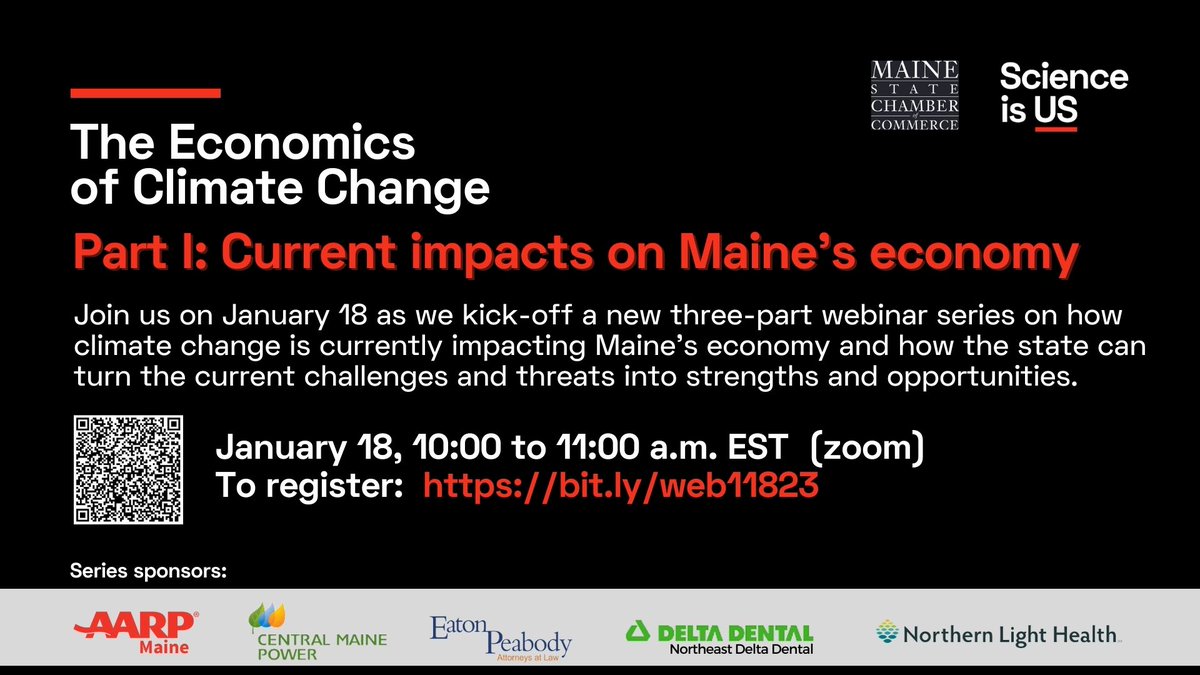 Science_Is_US's tweet image. ***NEW WEBINAR SERIES***
The Economics of Climate Change
Part I: Current impacts on Maine's economy
January 18, 10-11am ET
bit.ly/web11823

#ScienceIsUS #MaineEconomy #ClimateChange