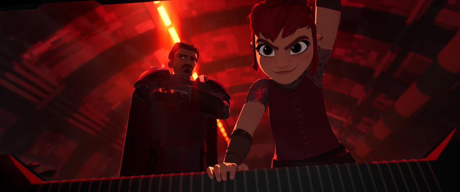 DiscussingFilm's tweet photo. New look at ‘NIMONA’, starring Chloë Grace Moretz, Riz Ahmed &amp; Eugene Lee Yang.

The film releases later this year on Netflix. https://t.co/JwVOopDv4Z