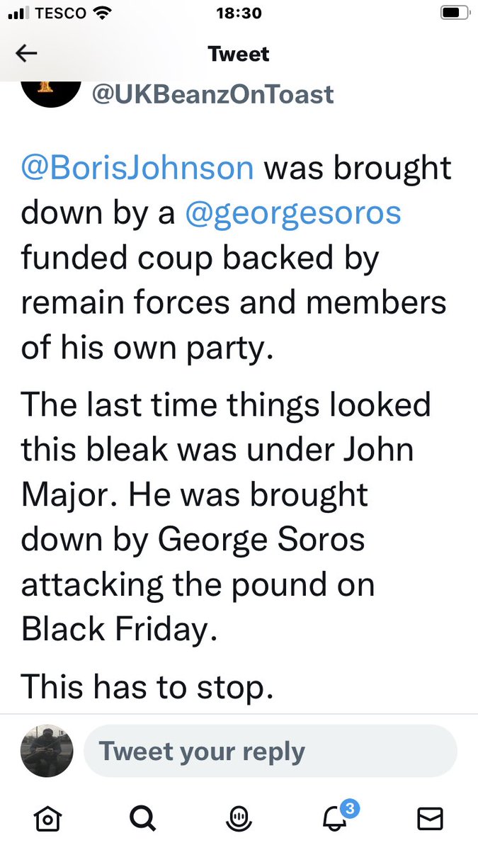 BrokermanDaniel's tweet photo. @UKBeanzOnToast @simonmaginn โAntisemitismโ
Hereโs YOU
@ukbeanzOnToast pushing The antisemitic Soros conspiracy.. Your timeline is full of it.
#ToryAntisemitism https://t.co/xfMlpfnlZj
