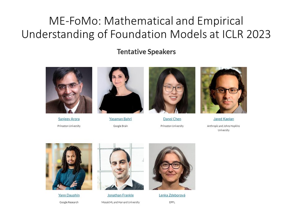 ananyaku's tweet image. Foundation models (BERT, DALLE-2, ChatGPT) have led to a paradigm shift in ML, but are poorly understood. Announcing ME-FoMo, an #ICLR2023 workshop on understanding foundation models. sites.google.com/view/me-fomo20…

Deadline: Feb 3, 2023
Topics: Pretraining, transfer, scaling laws, etc