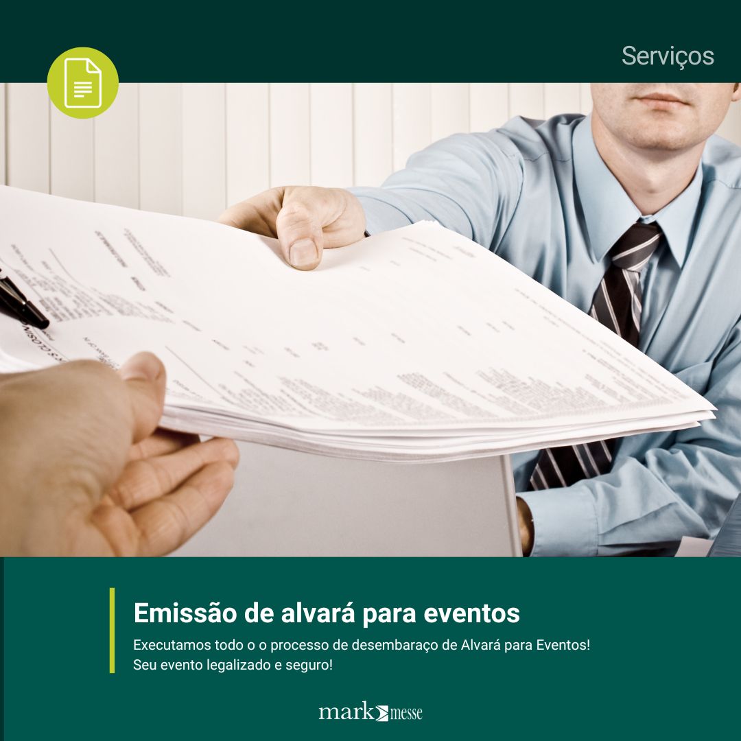 A Mark Messe está no mercado há 14 anos.

Toda a experiência adquirida ao longo dos anos será usada para auxiliar no processo burocrático de desembaraço documental (legalização do alvará) junto aos órgãos competentes na cidade sede da realização do evento.

Assessoria completa!