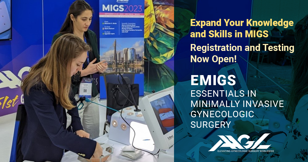 AAGL's tweet photo. Registration and Testing for the EMIGS program is now open! Increase your MIGS knowledge and skills. Find out more about AAGL’s Essentials in Minimally Invasive Gynecologic Surgery Didactic Program here https://t.co/dT5xryvXsg #EMIGS #AAGL #MIGS #GYNfluencers https://t.co/qWkU6Eey8e