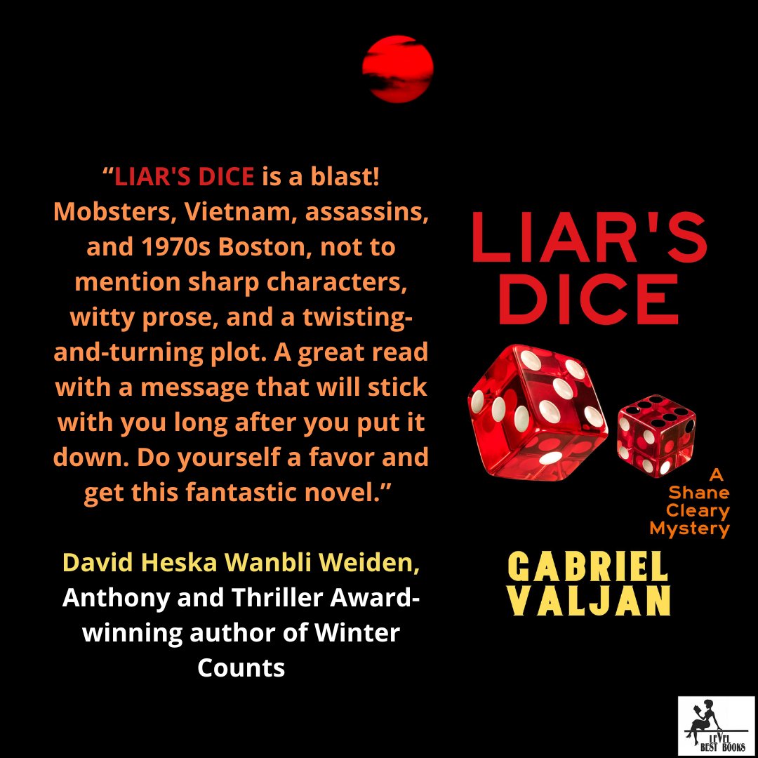 #grateful2023 for the kind words from <a href="/WanbliWeiden/">David Heska Wanbli Weiden (writing! semi-hiatus)</a> 

LIAR'S DICE, the 4th Shane Cleary #MysteryforYou is out 14 #March 2023 from <a href="/levelbestbooks/">Level Best Books</a> 

#CrimeFiction set in #70s #Boston | <a href="/mwa_new/">MWA New England</a> <a href="/SMFSocy/">Short Mystery Fiction Society</a> <a href="/SINCnational/">Sisters In Crime</a> @ChessieCrime <a href="/mwanewyork/">MWA-NY</a> | #HistoricalFiction <a href="/HNS_NA/">HNS North America</a>