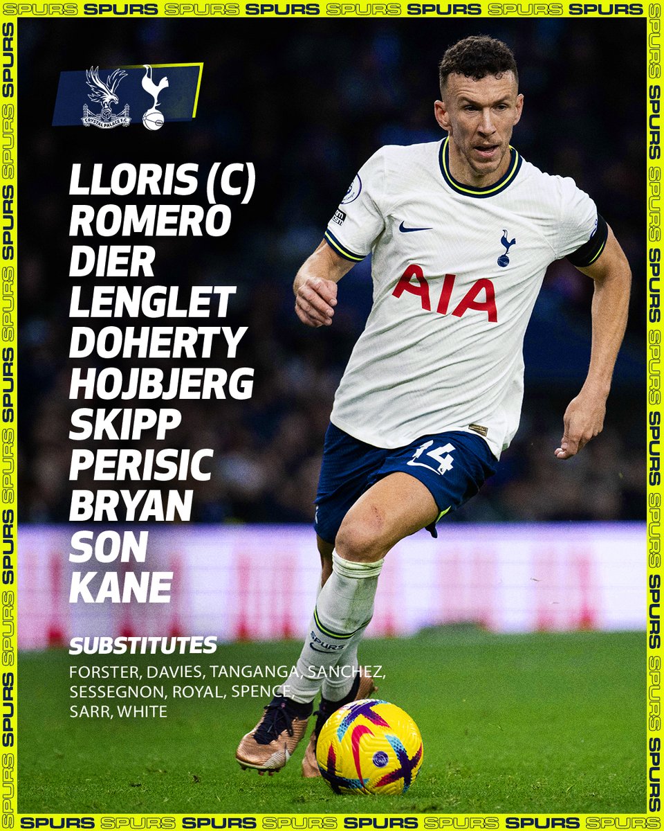 Crystal Palace vs Tottenham line-up