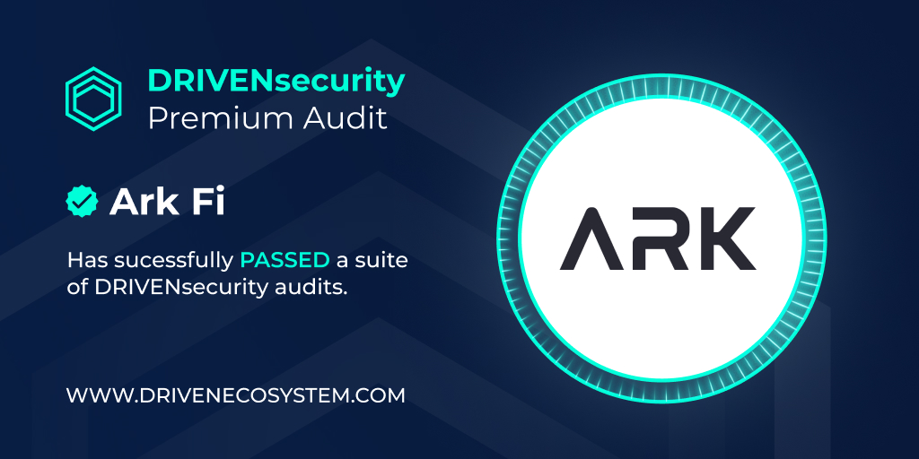 <a href="/arkfiinvest/">ARKfi</a> successfully completed and passed a series of #DRIVENsecurity audits! ✅

👉 You can check all five audits on the link below:
bit.ly/3WZ0mI2

👉 Request your audit now:
drivenecosystem.com/drivensecurity

#Web3 #Crypto #Security #DYOR