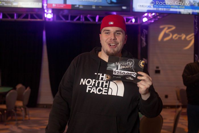 ChadAHolloway's tweet photo. A wild finish at @BorgataAC!

After a final table deal was struck in @BorgataPoker The Return $2,200 Mystery Bounty Event, the final 9 players each draw a remaining bounty envelope.

@ryandodd_77 was the short stack but still pulled the $250,000 bounty! 

https://t.co/gInhD4NeSC https://t.co/MM0AYb1KPH
