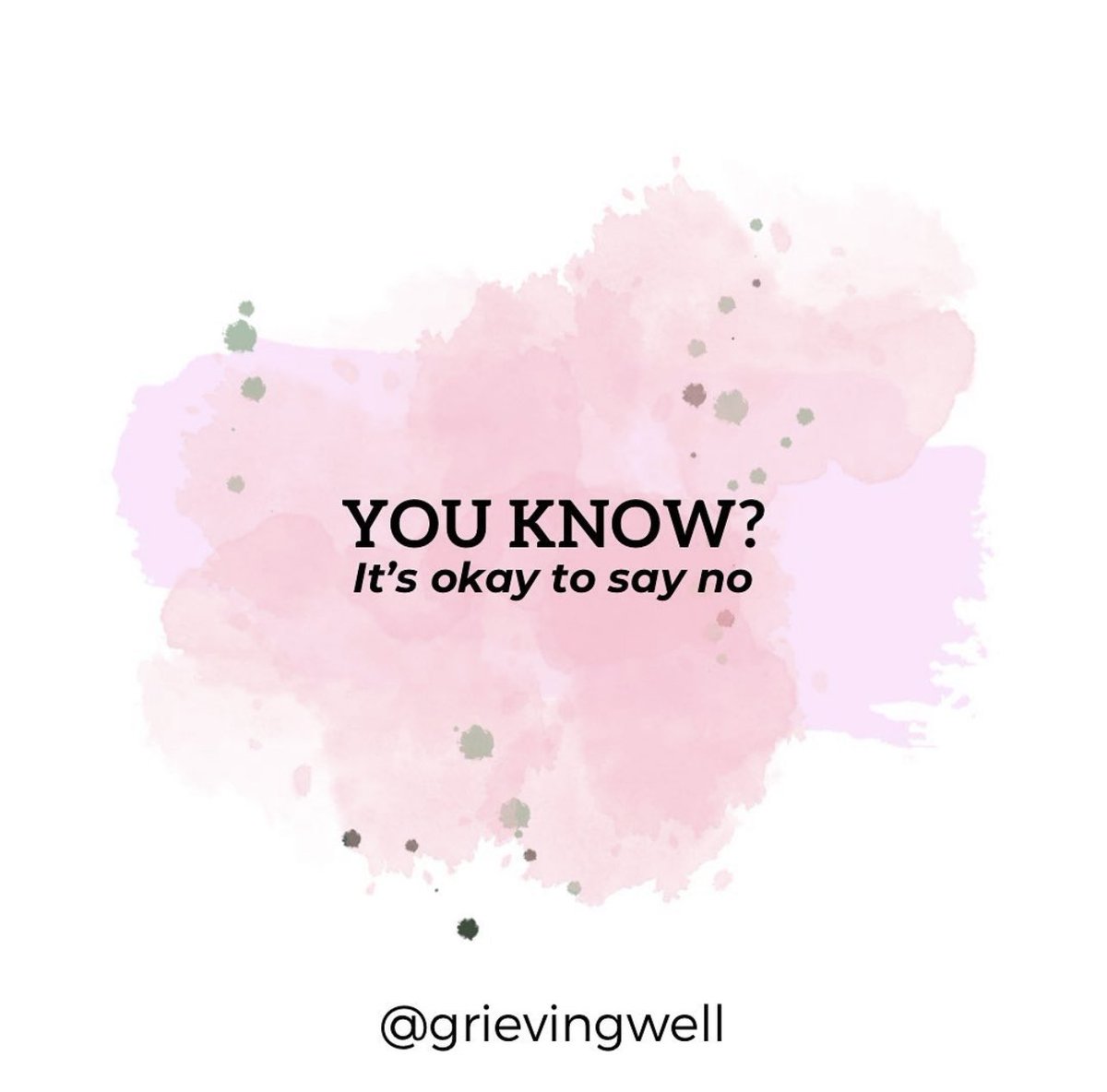 grievingwell's tweet photo. Not only is it ok to say no, sometimes it is necessary to protect yourself. It’s important to set boundaries, especially when you’re grieving. 

#grief #loss #griefandloss #griefsupport #griefjourney #griefawareness #healthyboundaries https://t.co/0rCLM7DJ5u
