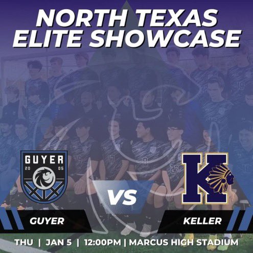 Looking forward to playing in the <a href="/NTXElitShowcase/">North Texas Elite Showcase</a> . Starting senior season off strong. <a href="/Guyer_Soccer/">Denton Guyer Men’s Soccer</a>