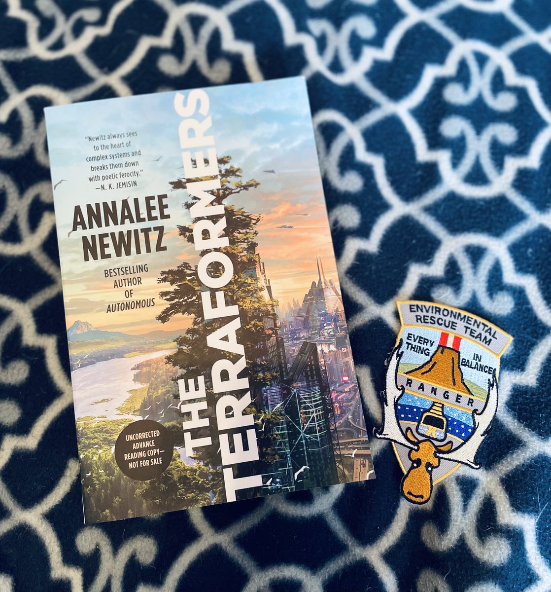 Who's ready for the first #sweepstakes of 2023?! Today, we're giving YOU the chance to win an early copy of #TheTerraformers by <a href="/Annaleen/">Annalee Newitz is @annaleen@wandering.shop</a>, plus this exclusive patch! Just follow us, then like and retweet this post for the chance to win. Best of luck, y'all! 

#TerraformersSweeps