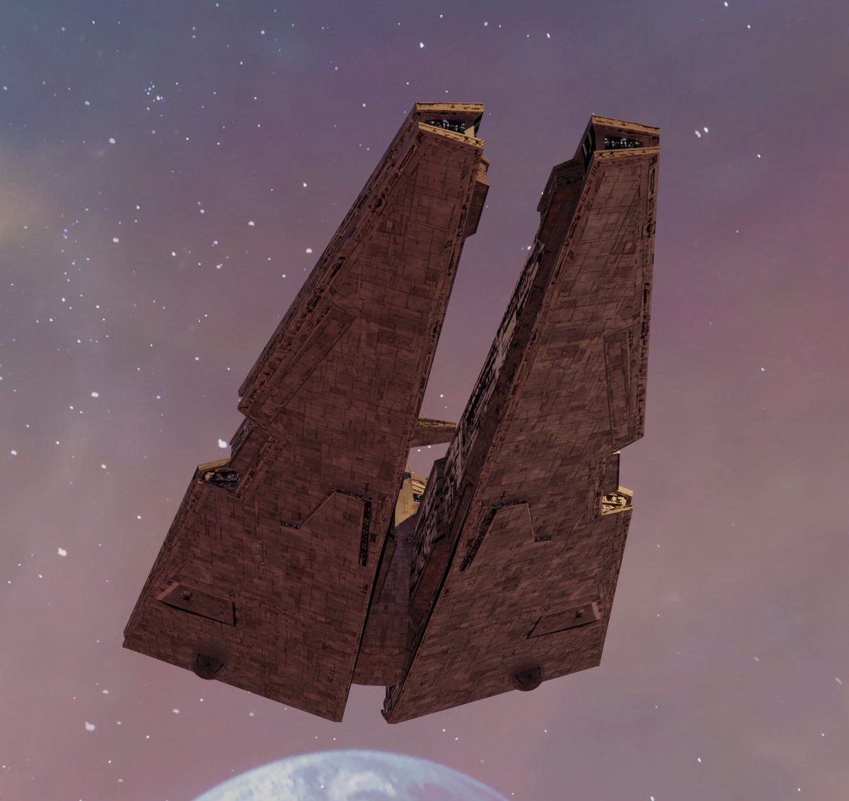 another try, with a fully original silhouette, never seen before.

#artistsoninstagram #conceptart #spaceship #blender #eevee #space #starwars #vehicledesign #stardestroyer