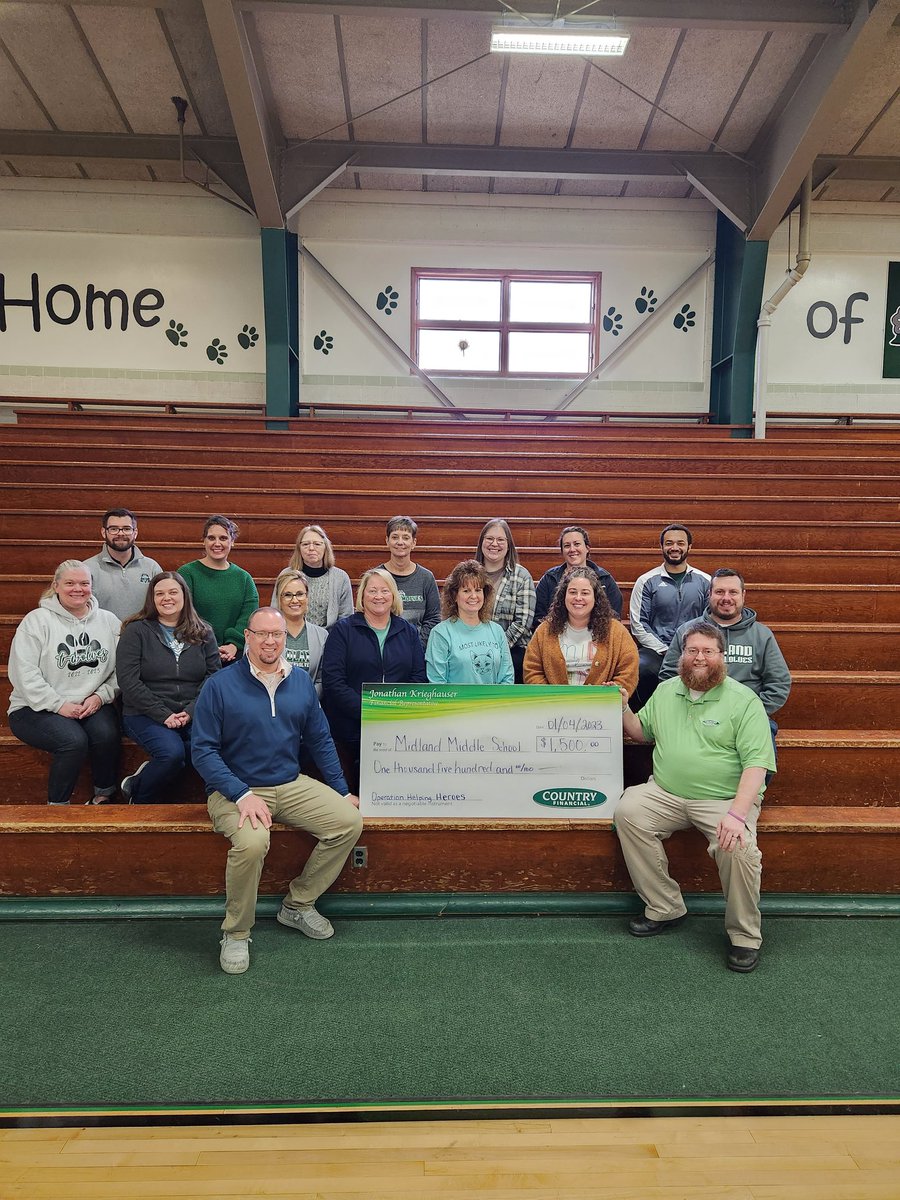 PrincipalTwolf's tweet photo. We are so grateful to be chosen as a recipient of the "Operation Helping Hereos" from Country Financial and our local provider, Jonathan Krieghauser! 

#twolves7pride https://t.co/7itWtTHggJ