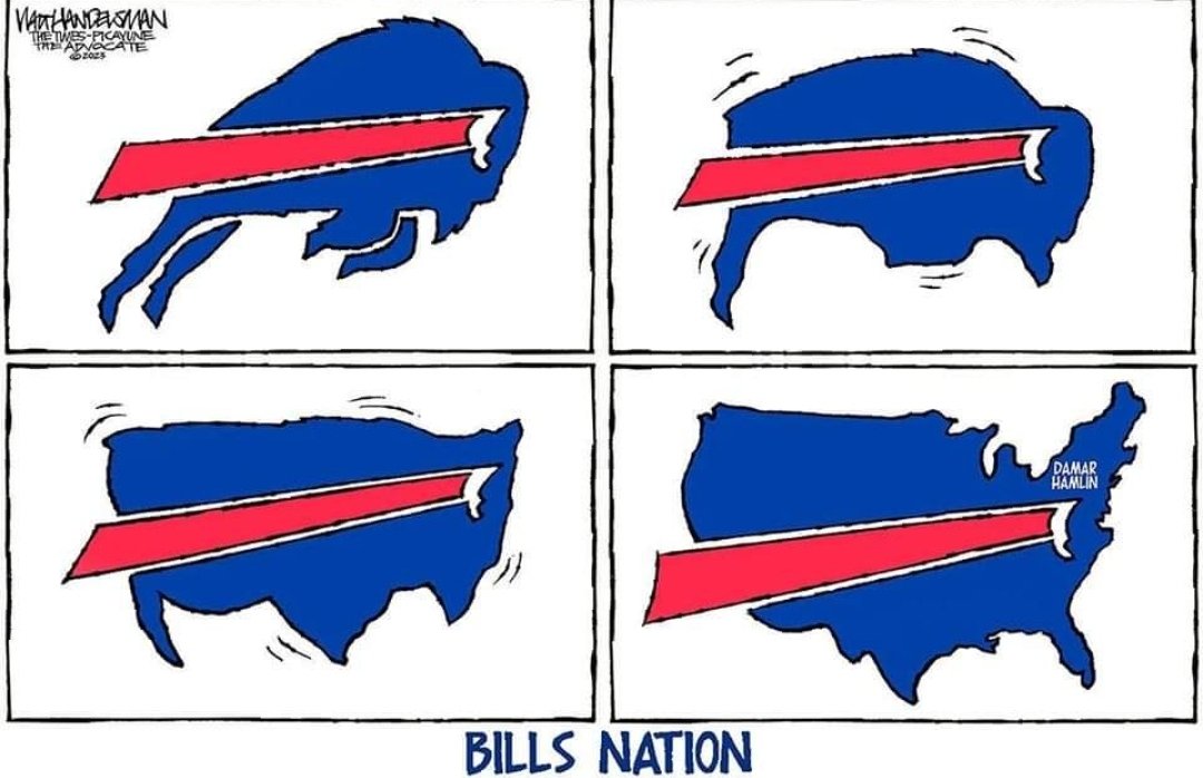 🙏❤️🤍💙🙏
From @Walt_Handelsman 
#DamarHamlin #BuffaloBills 
#BillsMafia #OneBuffalo 
#BillsNation #NFL #OneNFL #OneNation #PrayersForDamar