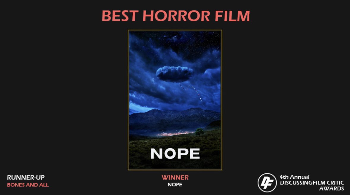 DiscussingFilm on Twitter "‘NOPE’ wins Best Horror Film at the