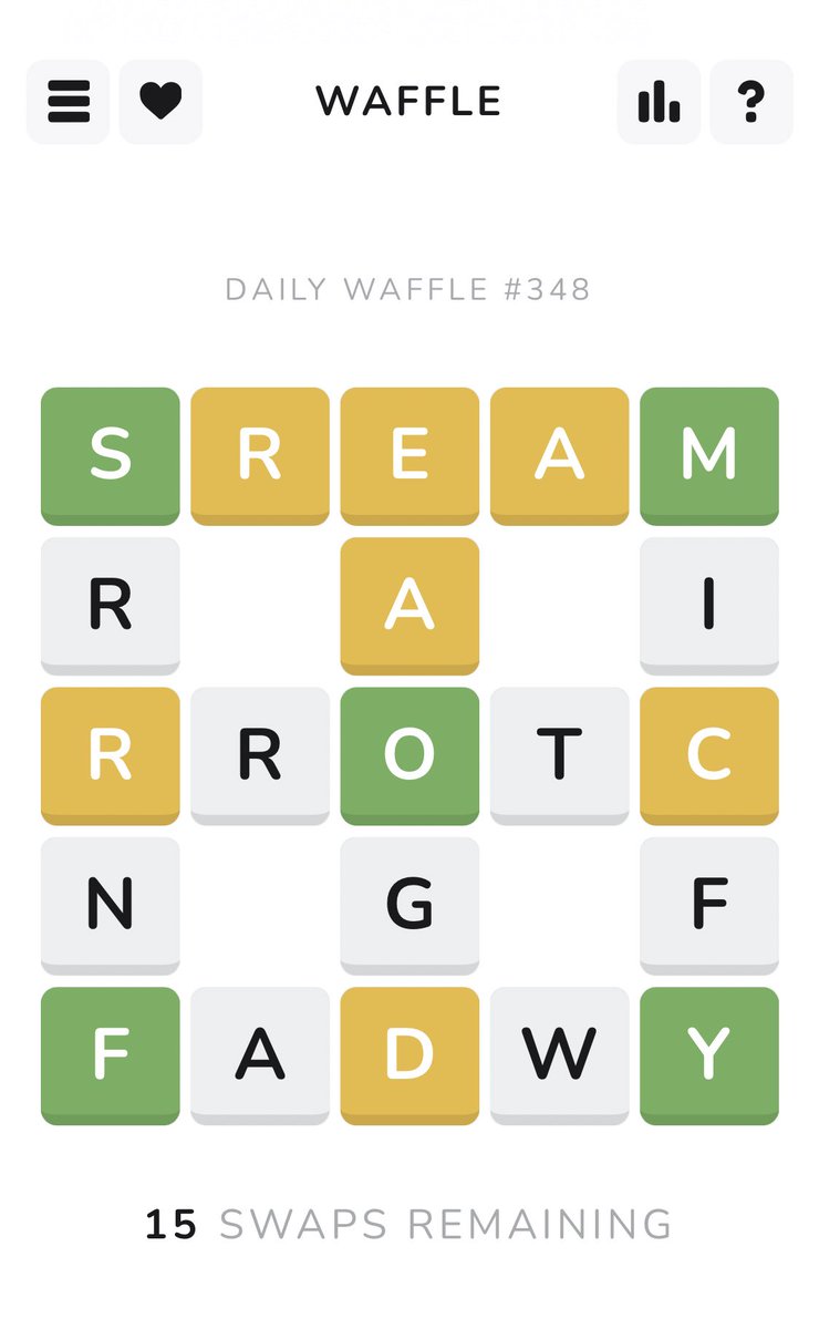 thatwafflegame's tweet photo. How did you do in today’s waffle? 🧇🤓🌟

#waffle348 #wafflegame #sharemyscore #socialgames #trainyourbrain #challengeyourself #bordembuster #indigame https://t.co/rGvlTNGi3a