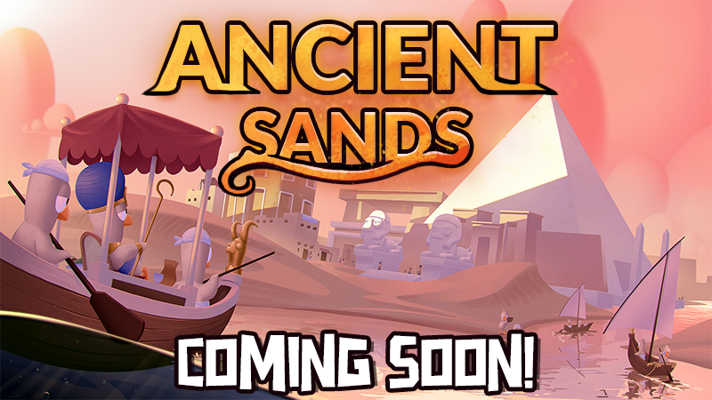 ggd_game's tweet photo. Our newest map Ancient Sands will be releasing later this week! Are you ready to discover the secrets of the sands and awaken the mummy? #goosegooseduck #ggd #ancientsands https://t.co/f30MgYmlRt